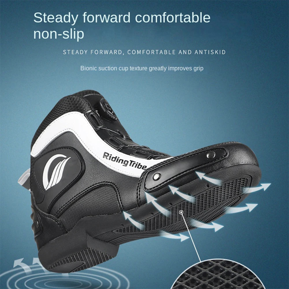 Motorcycle Riding Shoes With Lock Motorcycle Boots Mountain Bike Racing Anti-fall Summer Waterproof Breathable Casual Boots