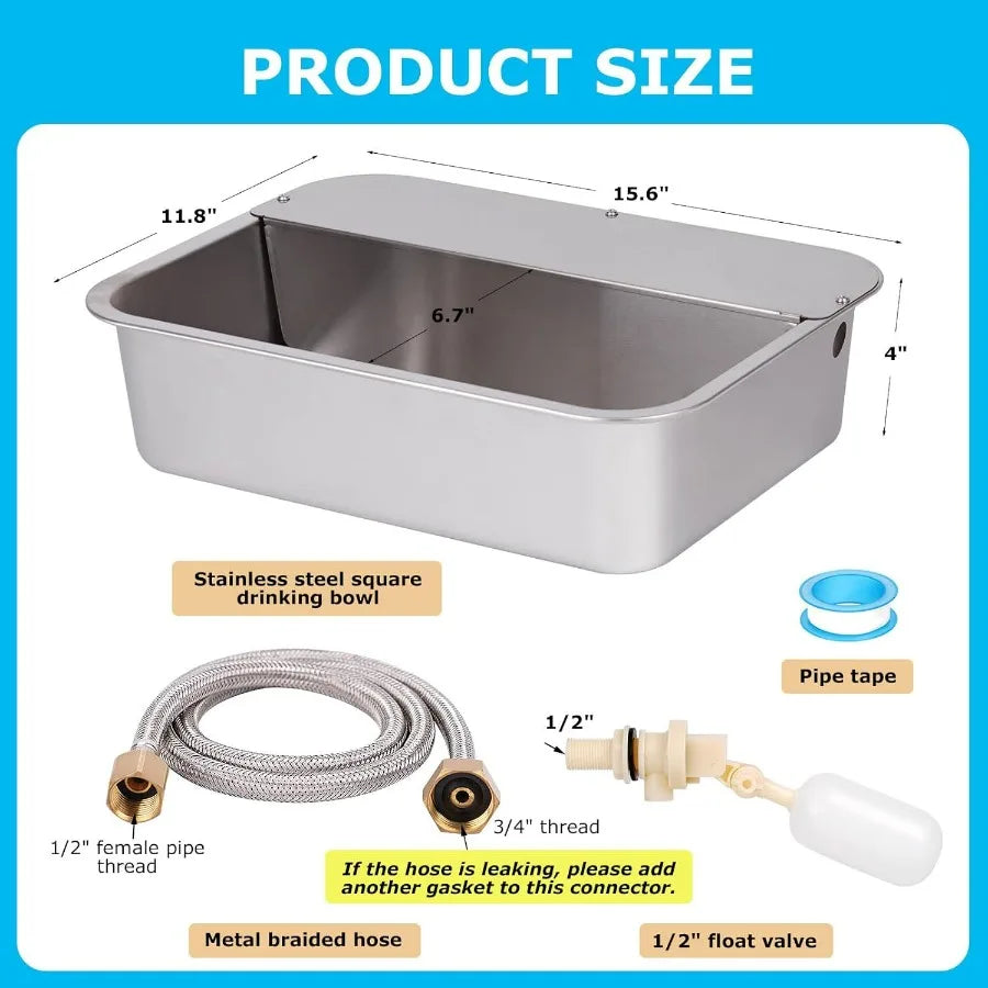 3 Gallon Automatic Dog Water Dispenser with Stainless Steel Bowl for Large Dogs SelfFilling Auto Water Fountain Suitable for Ou