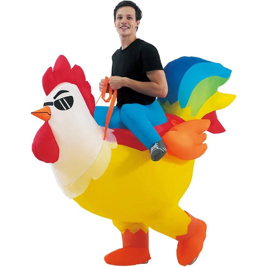 Inflatable Chicken Costume Adult Inflatable Costumes Women Men Ride On Rooster Costume Fancy Funny Chicken Blow up Costumes