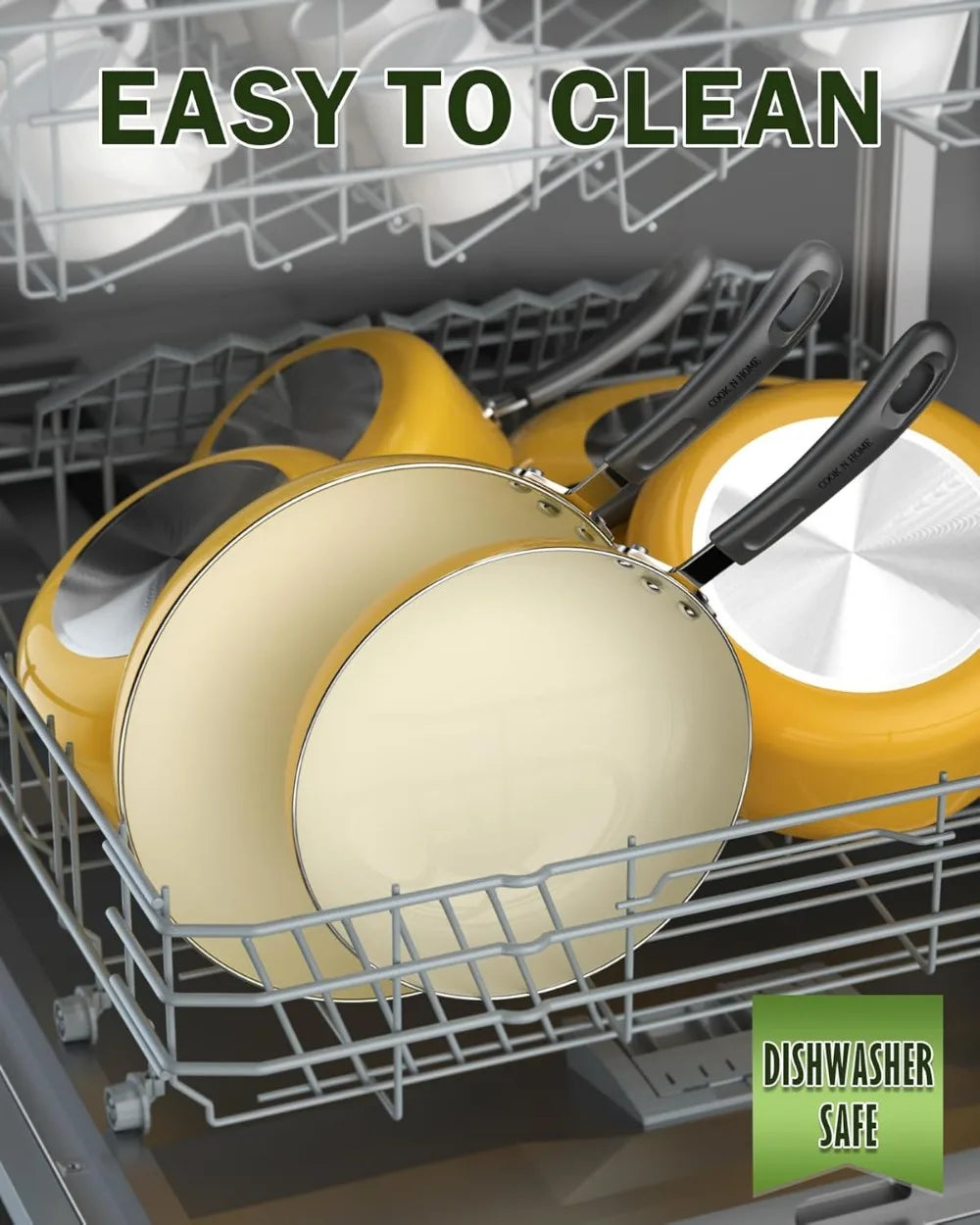 Nonstick Ceramic 10 Piece Cookware Set With Saucepans