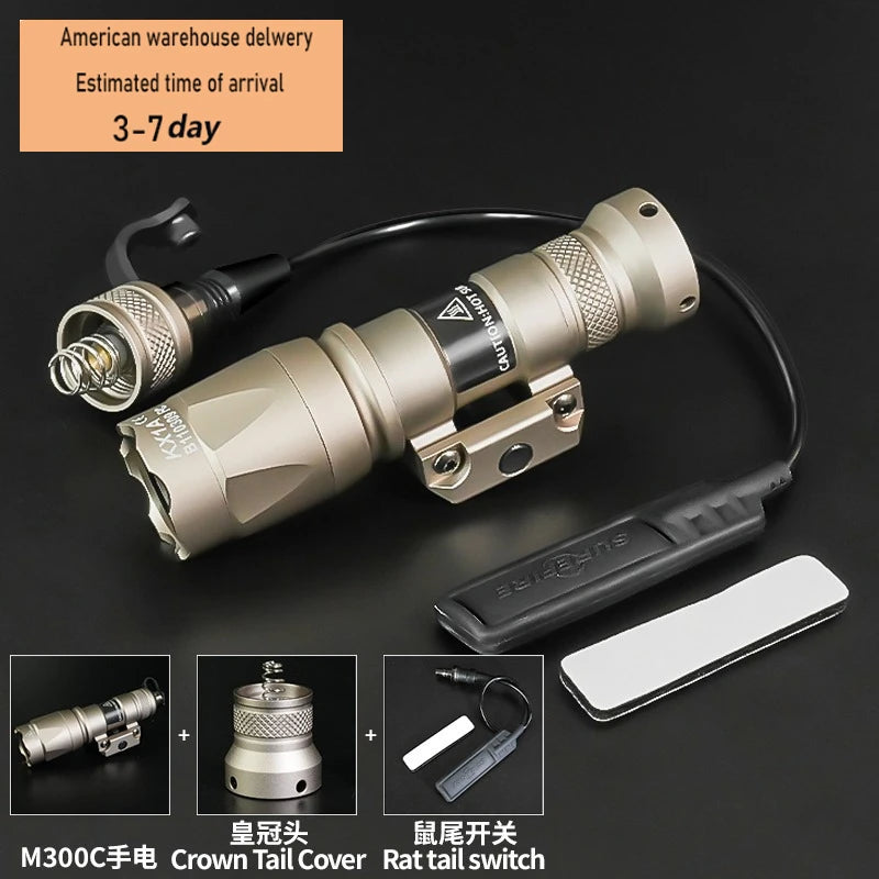 Tactical M600C M600 M300C X300U Flashlight 20MM Rail LED Scout Light Outdoor Camping Lamp Rifle Weapon Flashlight US Warehouse