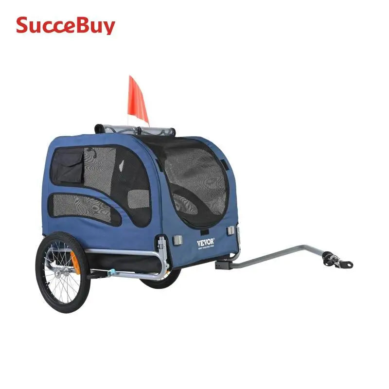 SucceBuy 100lbs Pet Cart Bicycle Carrier Dog Bike Trailer with Coupler, Reflectors, Flag, Collapsible to Store for Dogs Travel