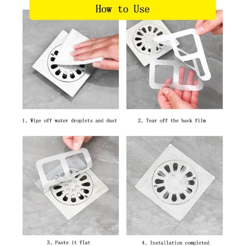 30 Pcs Disposable Shower Drain Catcher, Sink Drain Strainer,Drain Covers Suitable Bathroom, Bath, Kitchen Sink(4X 4)