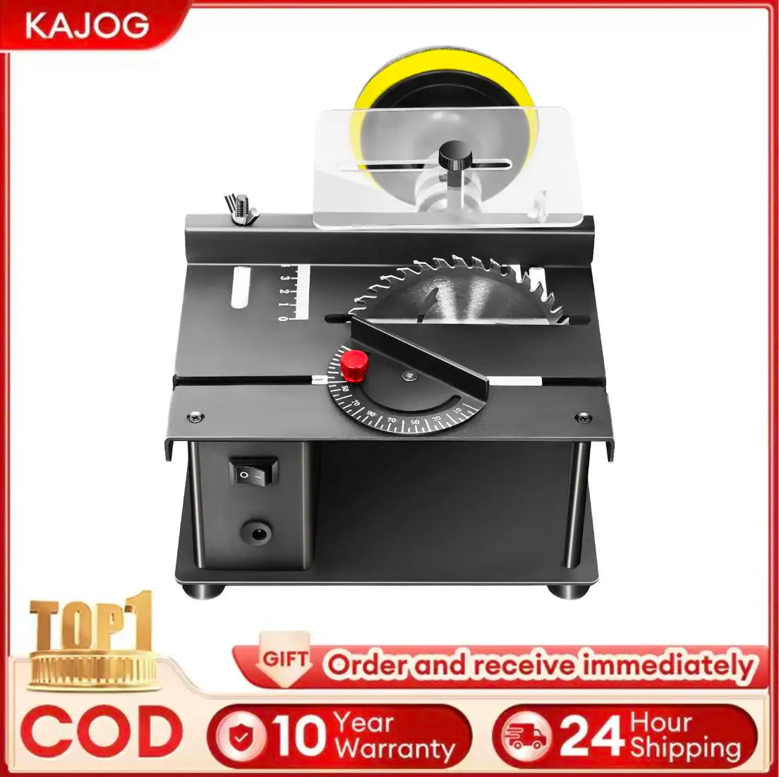 200W Mini Table Saw 0-90° Cutting for DIY & Craft Projects Multi-Functional Cutting Bench for Cutting, Drilling, Grinding