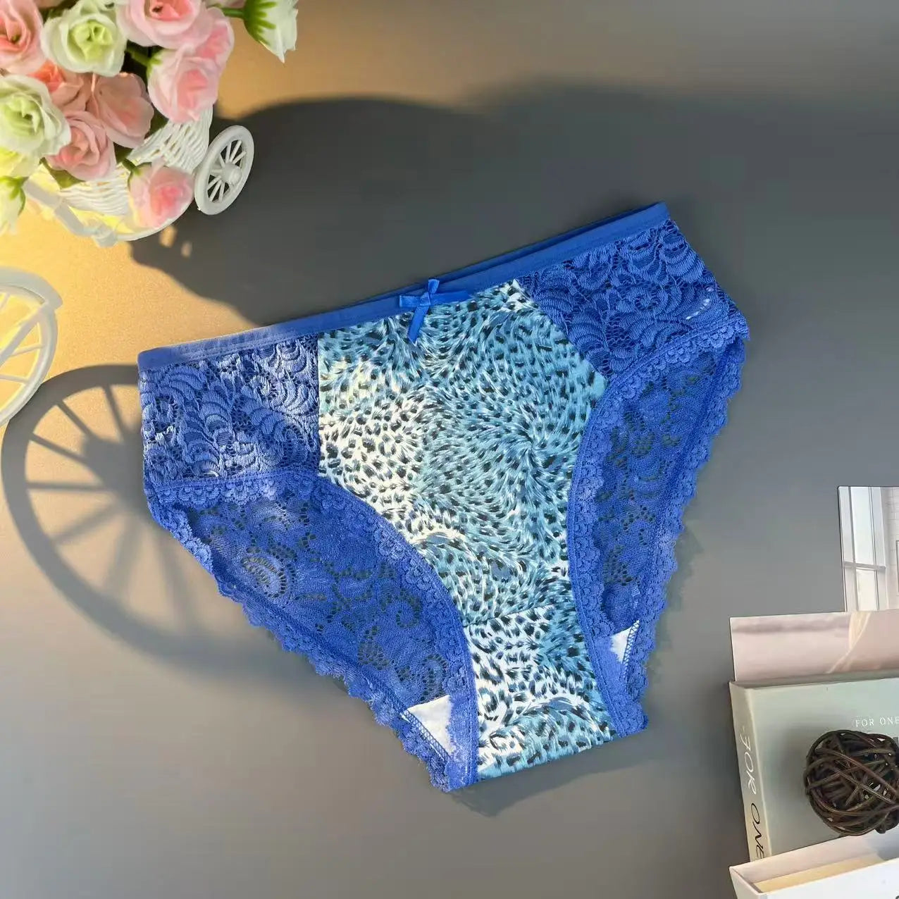 15Pcs [Women's Underwear] Plus Size Cotton Seamless Leopard-prints Comfortable Breathable Mid-Crotch Lady Briefs