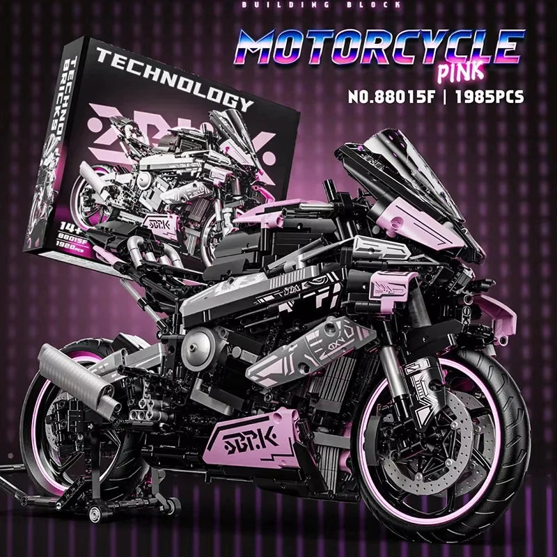 High-tech Urban Sports Fast Racing Motorcycle Motorcycle Moc Modular Model Building Blocks Boys Adult Gift Toys 2045PCS