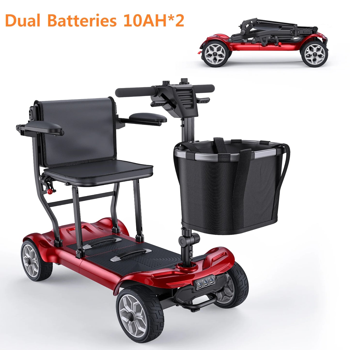 ENGWE Electric Mobility Scooter, 270W Motor, 10AH*2 Dual Batteries, Aluminum Alloy Frame Folding Design For Adults And Seniors