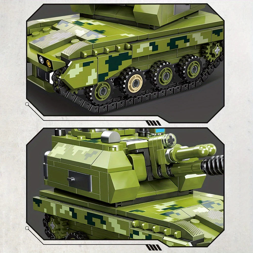 Tank Model Building Blocks Sets Create Room Decoration Durable ABS Construction Kids Toy Bricks Perfect Christmas Birthday Gifts