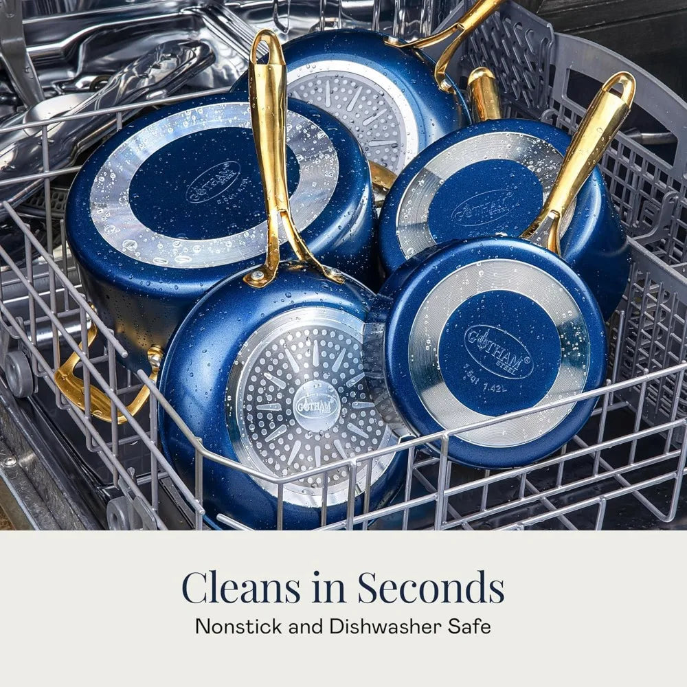 12 Piece Ceramic Nonstick Cookware Set With Steamer