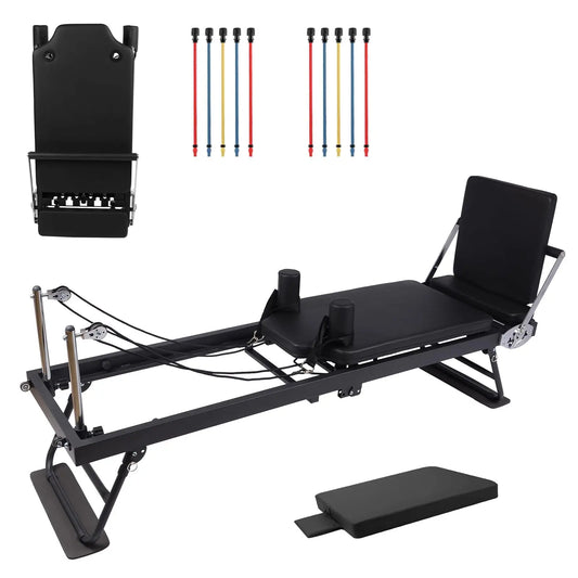 Pilates Reformer,Foldable Pilates Machine & Equipment for Home Use and Gym Workout,for Advanced and Beginners Users,Up to 250Lbs