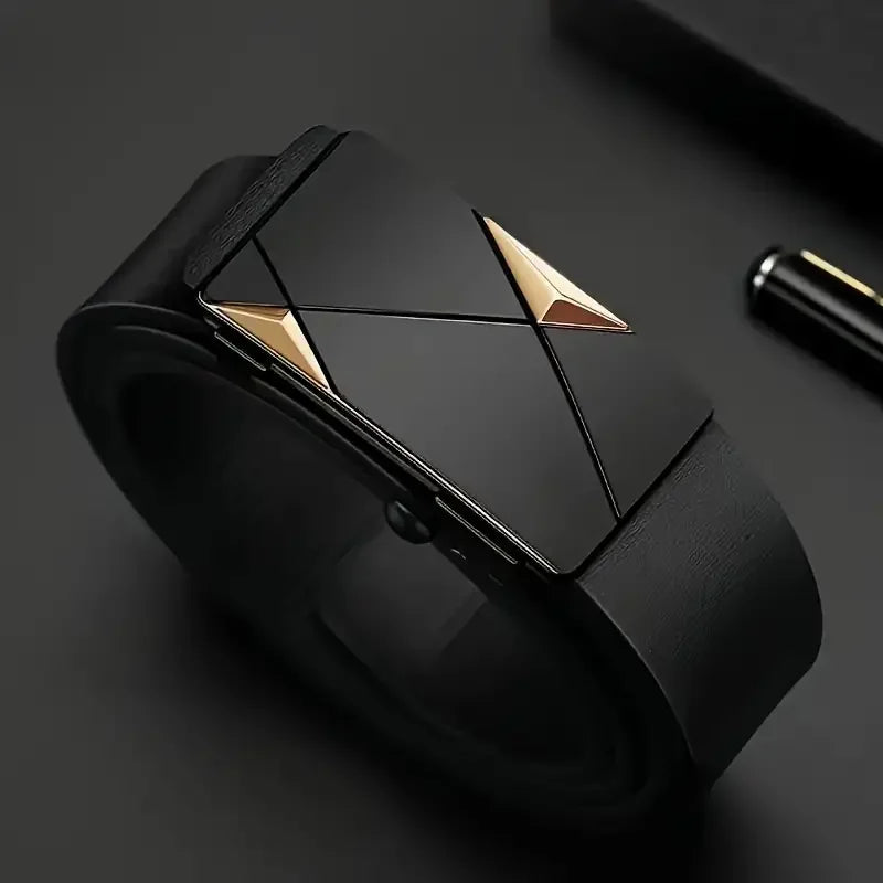 Stylish PU Leather Belt Automatic Buckle For Everyday Wear