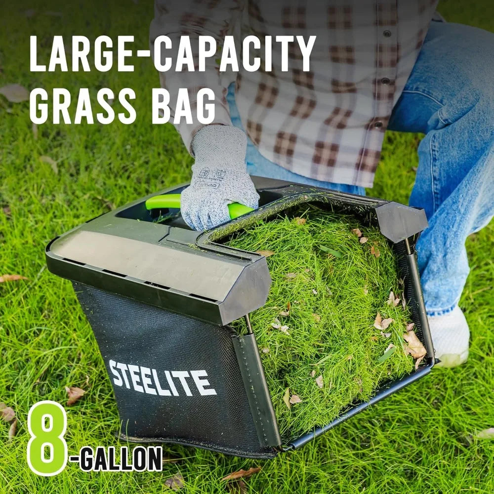 13-Inch Cordless Lawn Mower, 21V 4.0Ah Electric Mower with Brushless Motor, 5-Position Height Adjustment, Lightweight,