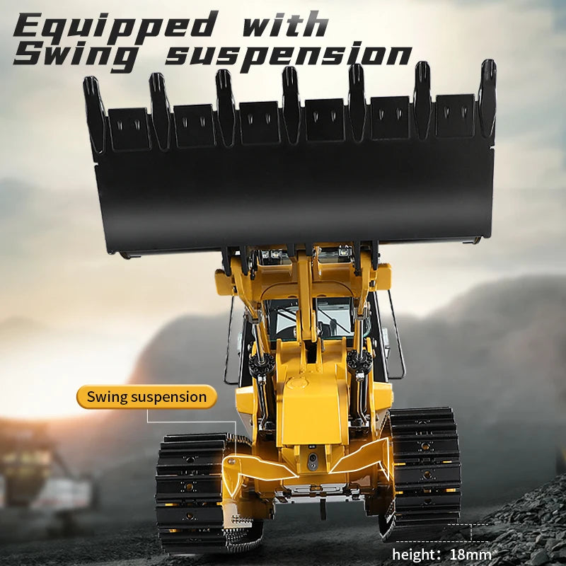 US Stock 1/16 KABOLITE K963 RC Metal Loader Hydraulic Construction Model TOUCAN Assembled Machine Light System Rear Plow RC Toy