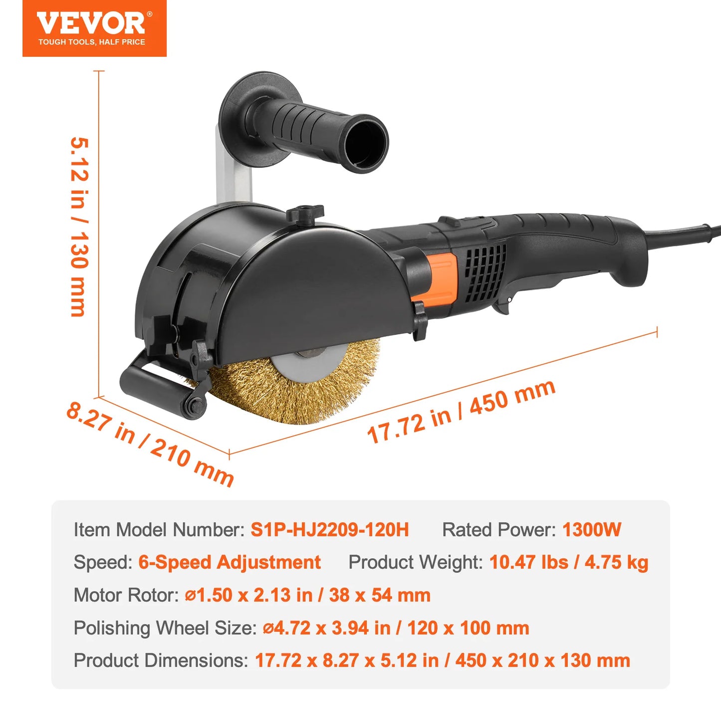 SucceBuy Burnishing Polishing Machine Variable Speed Surface Conditioning Tool Electric Metal Burnishing Machine for Wood Steel