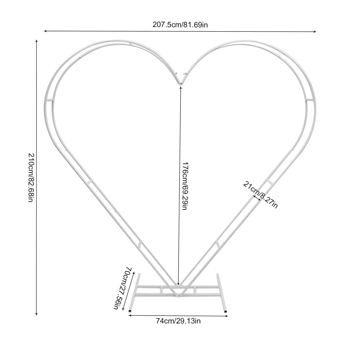 Large Heart Shape Wedding Arch Stand Frame Party Background Flower Balloon Stand