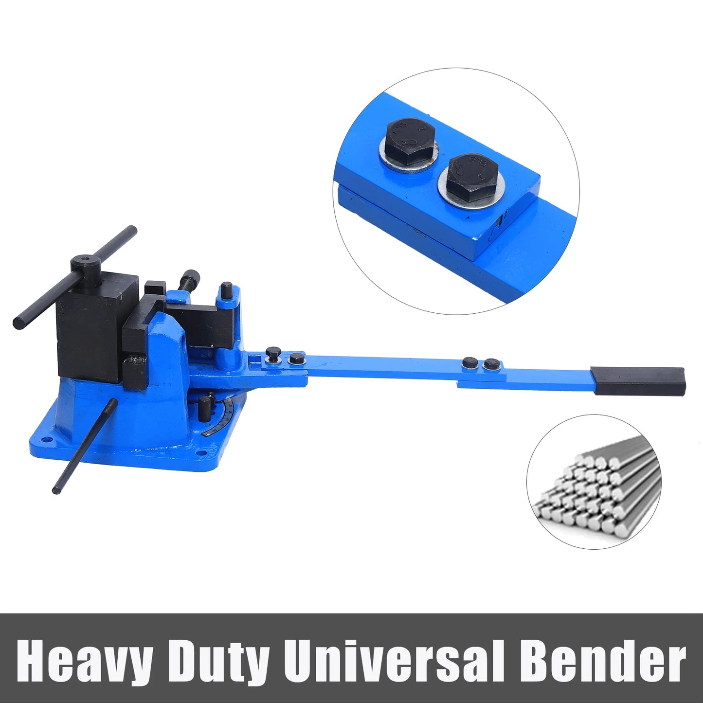 120° Angle Manual Metal Bender 100x10mm Flat Steel 20mm Round Steel Cast Iron Bending Tool for Workshop/Home Durable Efficient