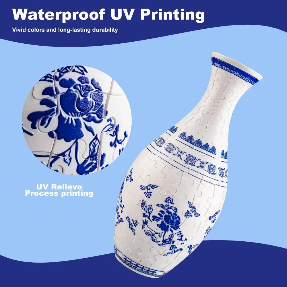 3D Puzzle Vase Panda Flower Porcelain Design Made Plastic Home Decoration and Flower Arrangement Housewarming Kids Toys Gifts
