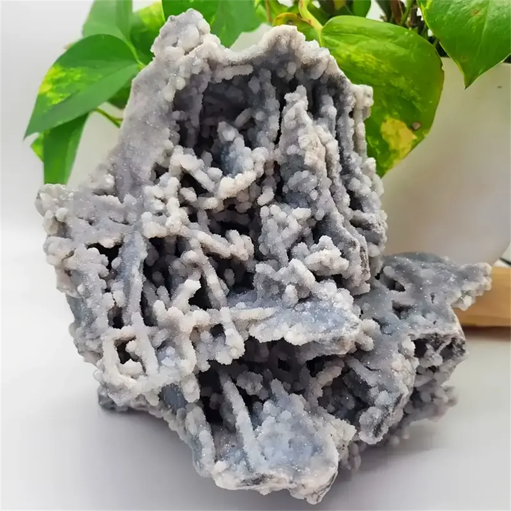 1pc Glittering Sphalerite Crystal Cluster Specimens - Irregular Druzy Geode Quartz Mineral Specimen for Home Office Desk