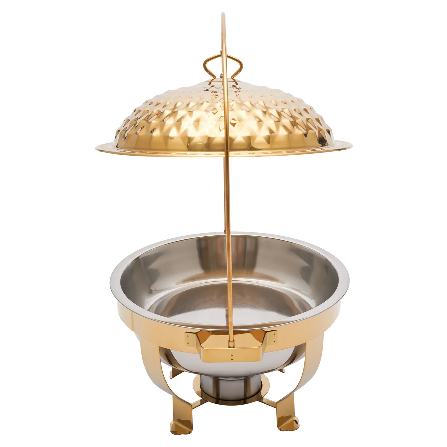 4.5L Round Stainless Steel Chafer Buffet Servers and Warmers Set Warming Tray Chafing Dish Buffet Set Gold/Silver for Parties