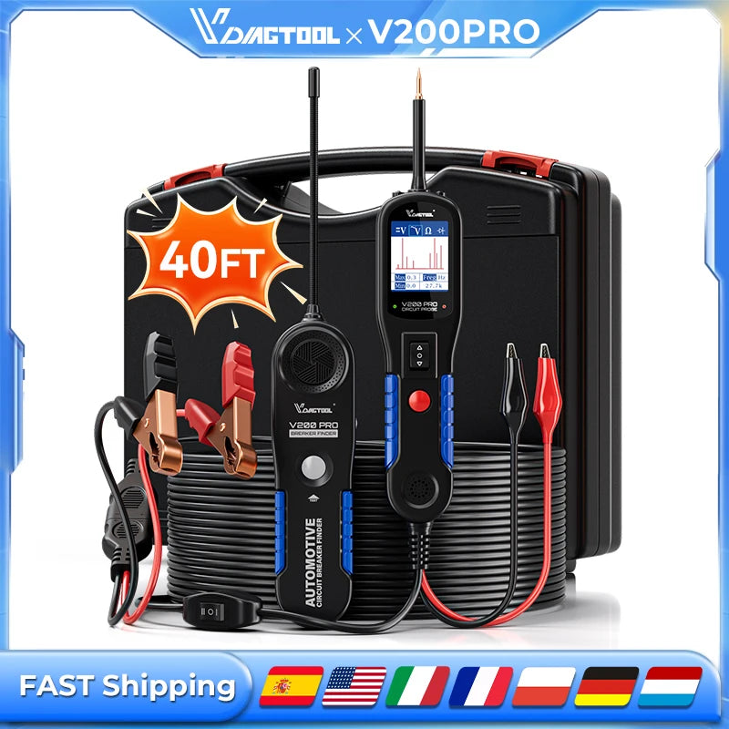 VDIAGTOOL V200 Pro Automotive Power Circuit Probe Tester Breaker Finder Tool ,12/24V Electrical Open Short Circuit Finder