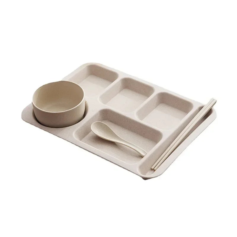Ceramic Dividing Dinner Plate Breakfast Fruit Tray White Porcelain Restaurant Home Divided Food Dishes Adult Tableware