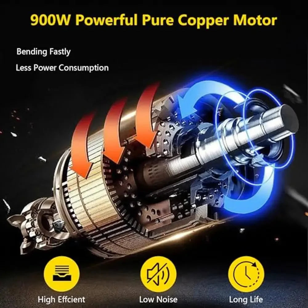 Portable Rebar Bender Tool 900W Electric Hydraulic Hand Held Steel Rod Bending Machine Angle 0-130°