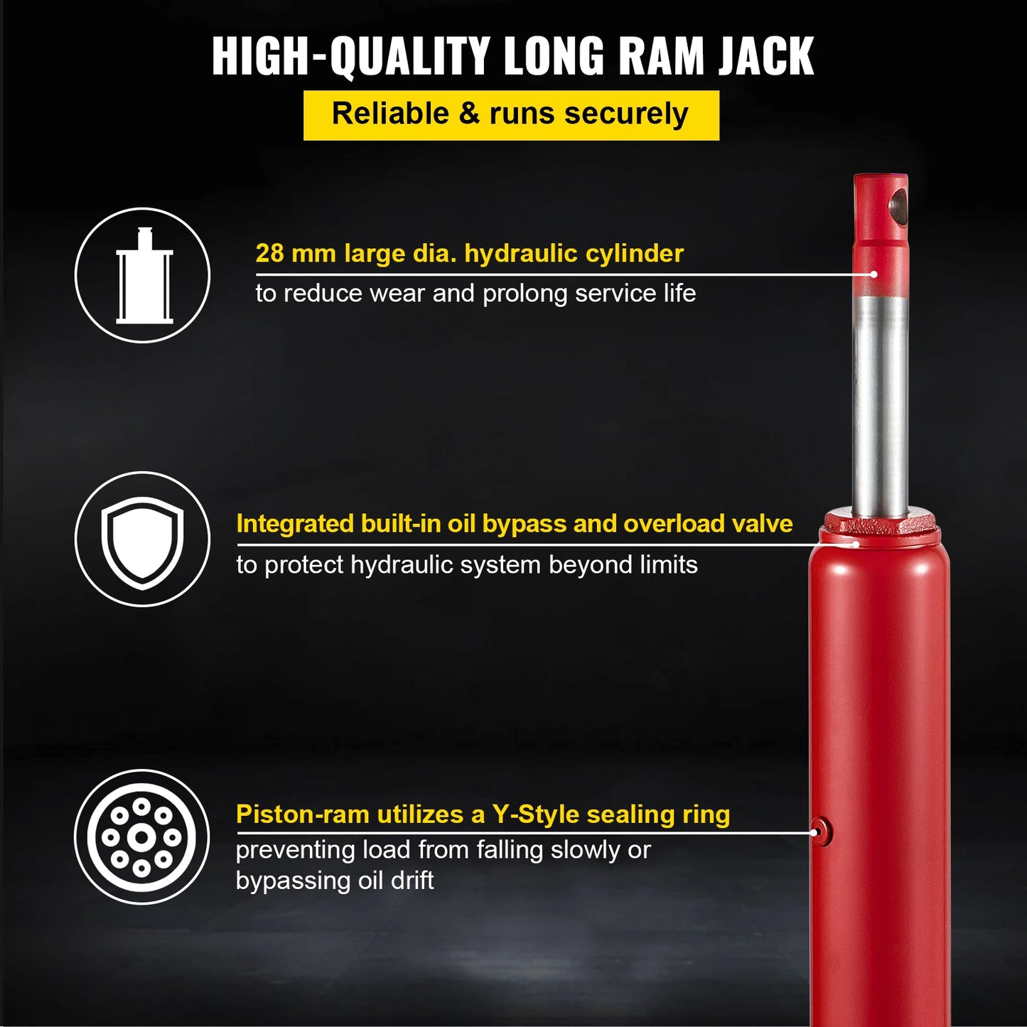 SucceBuy Hydraulic Jack 3/4/8/12 Ton Car Hydraulic Long Ram Jack Manual Engine Lift Hoist Cherry Picker Mechanical Workshop Tool