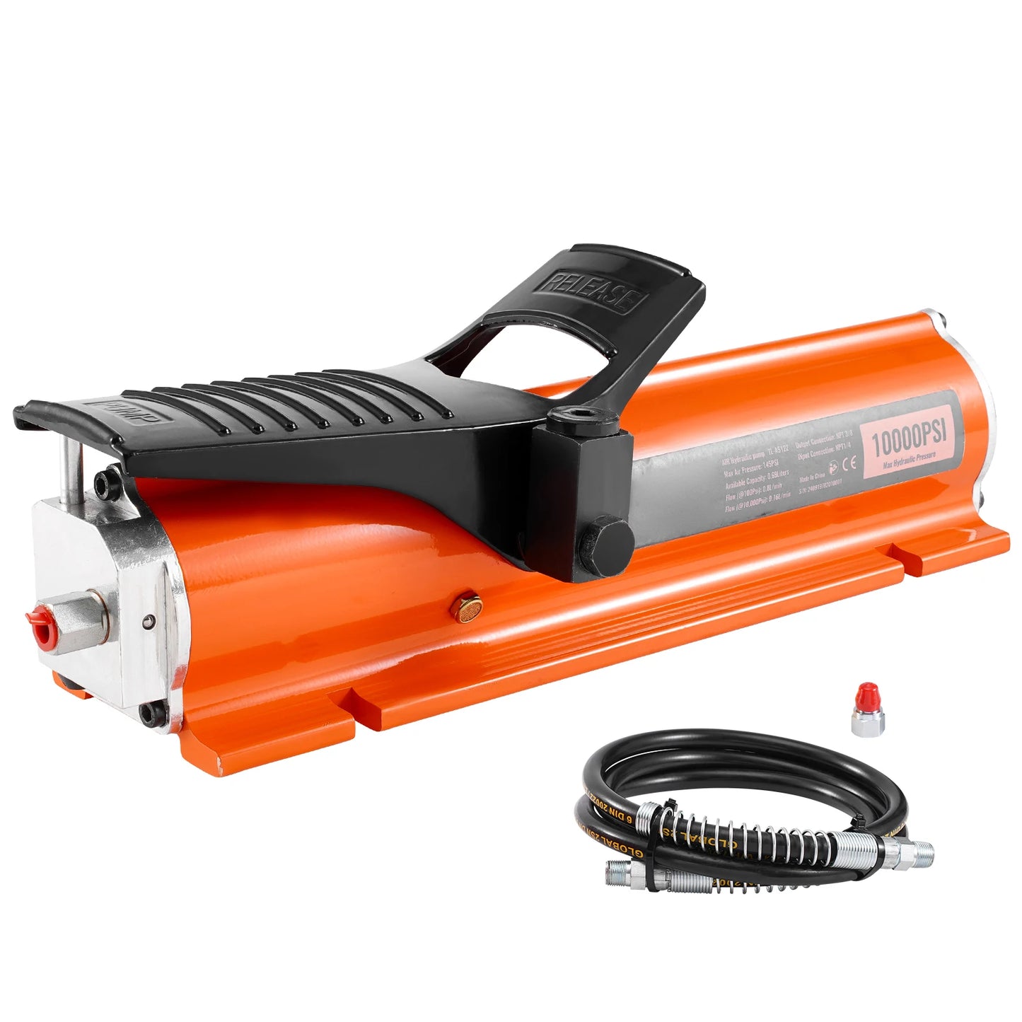 SucceBuy 10,000PSI Air Hydraulic Pump 0.18 Gal Reservoir Metal Shell Air Actuated Treadle Foot Pump for Precision Industrial Use