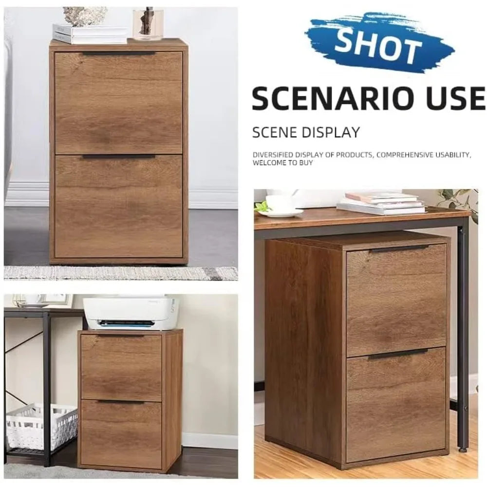 Wood File Cabinet,2 Drawer Filing Cabinets for Home Office,Vertical File Cabinets with Handle for Letter Size