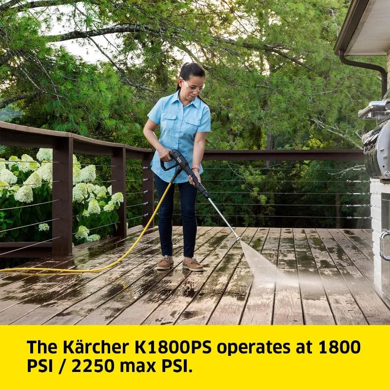 Kärcher Pressure Washer K1800PS Cube, Max 2250 PSI, 3 Spray Nozzles, Detergent Tank, For Cars, Driveways, Siding, Patios