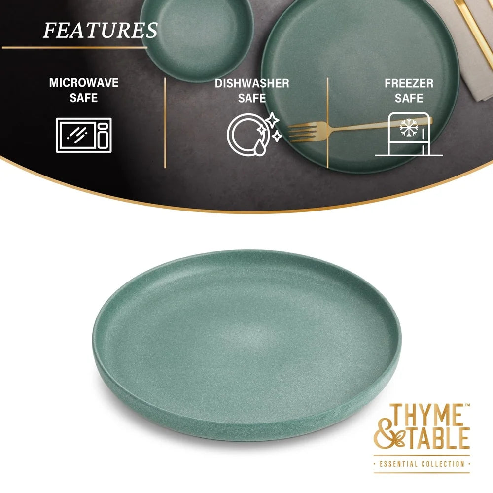 Stoneware Dinner Plate Round Solid Print Dishwasher Microwave Safe Casual and Elegant Tableware Kitchen Dining Home Decor 10.4