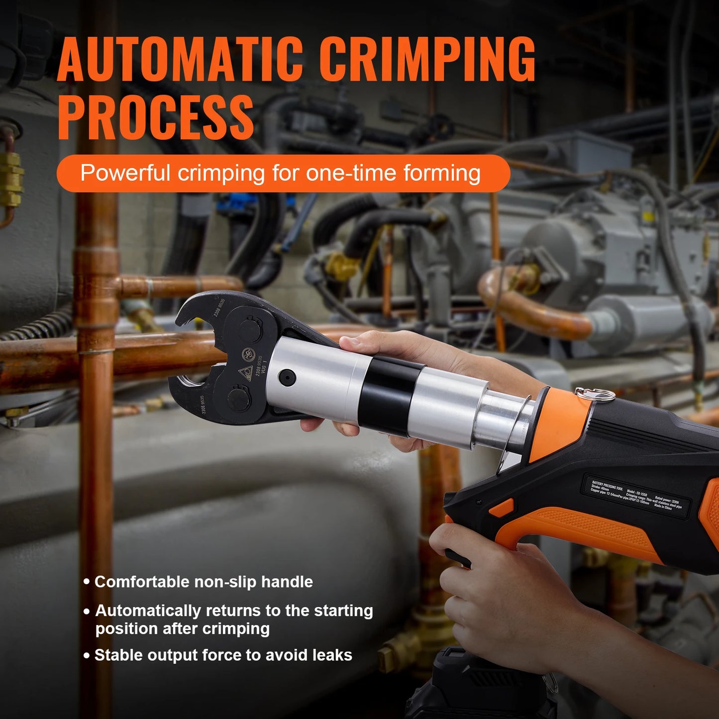 VEVOR Pro Press Tool 18V Electric Pipe for 1/2inch to 2inch Stainless Steel Copper PEX Brushless Motor 6 Pro Press Jaws