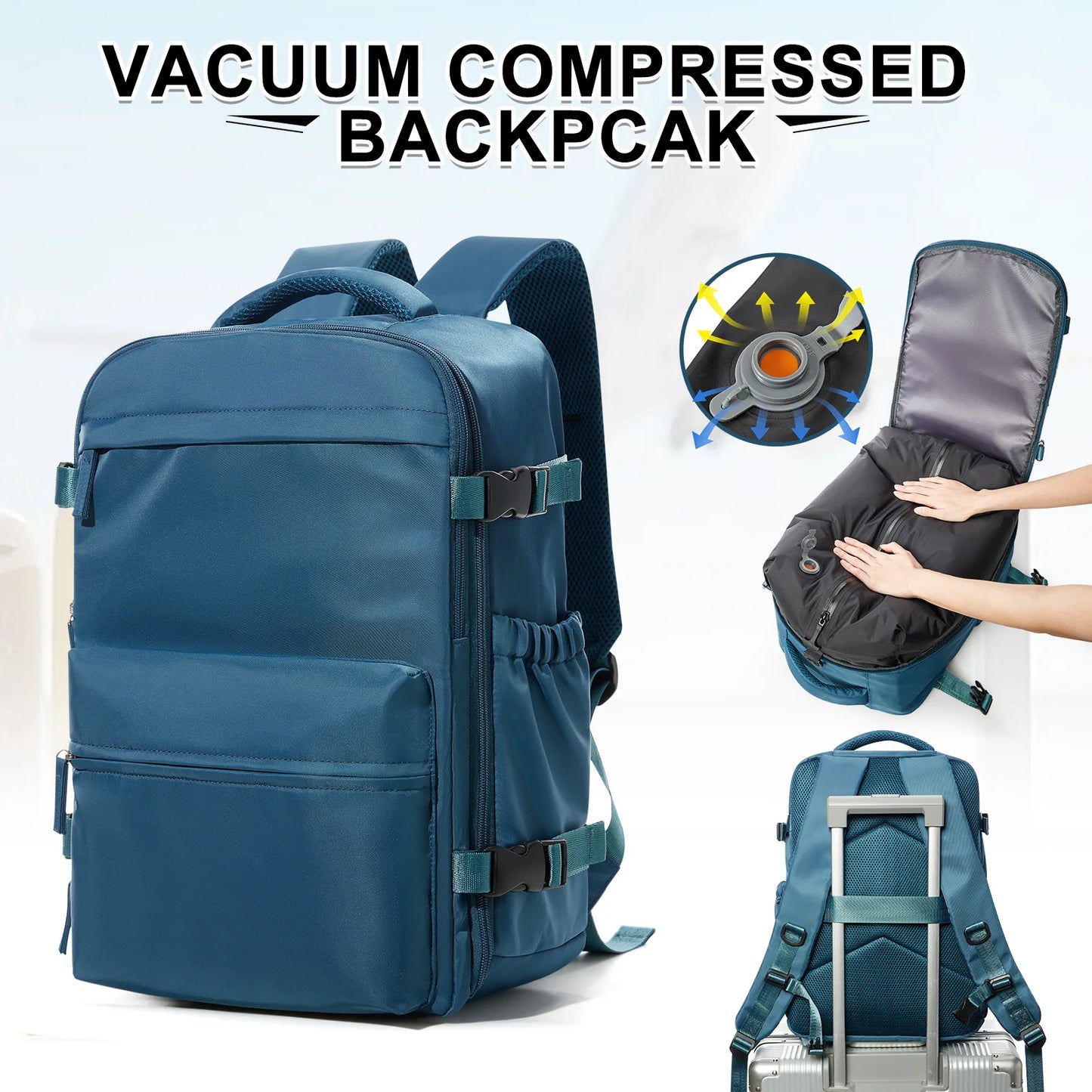 Unisex 15.6 Inch Laptop College Backpack Vacuum Travel