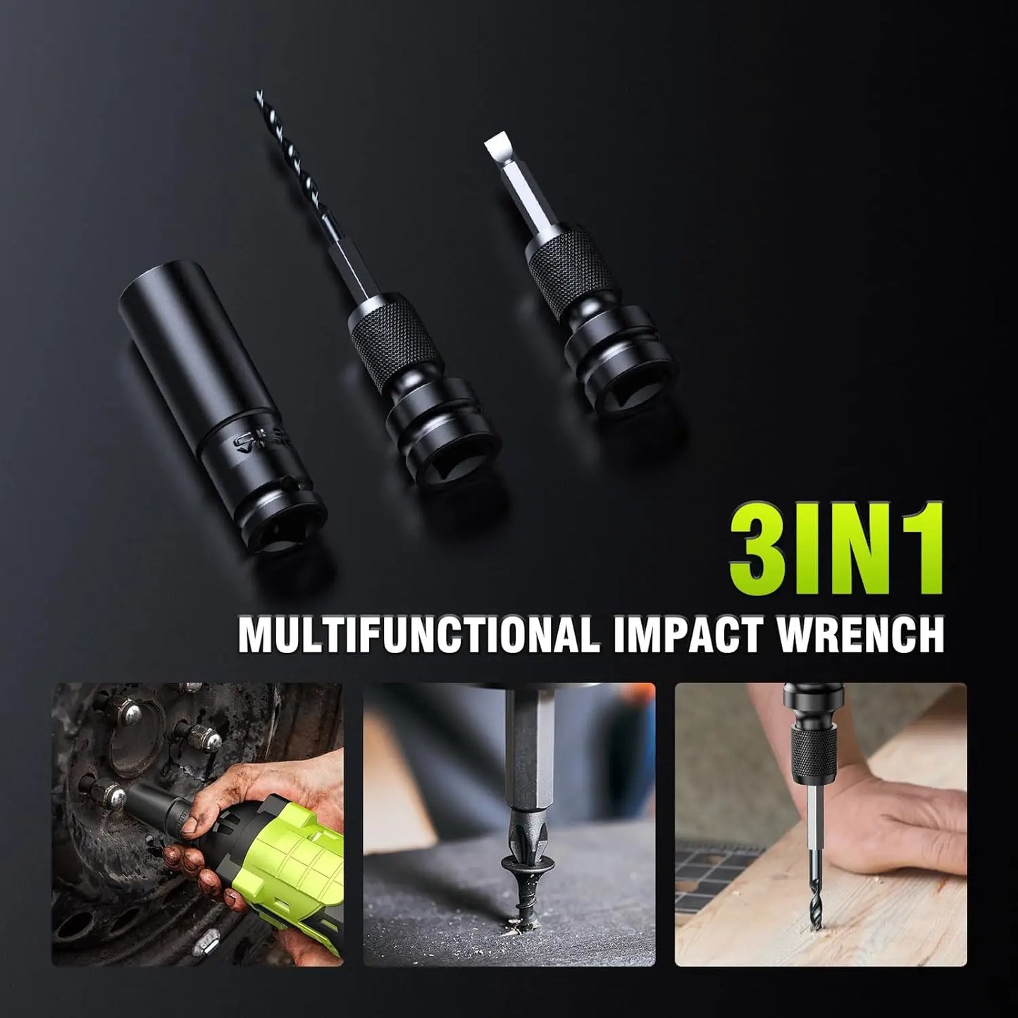 Brushless 550N.M Electric Impact Wrench 2800RPM 1/2 Inch Cordless Torque Wrench Screwdriver Power Tool For Makita 21V Battery