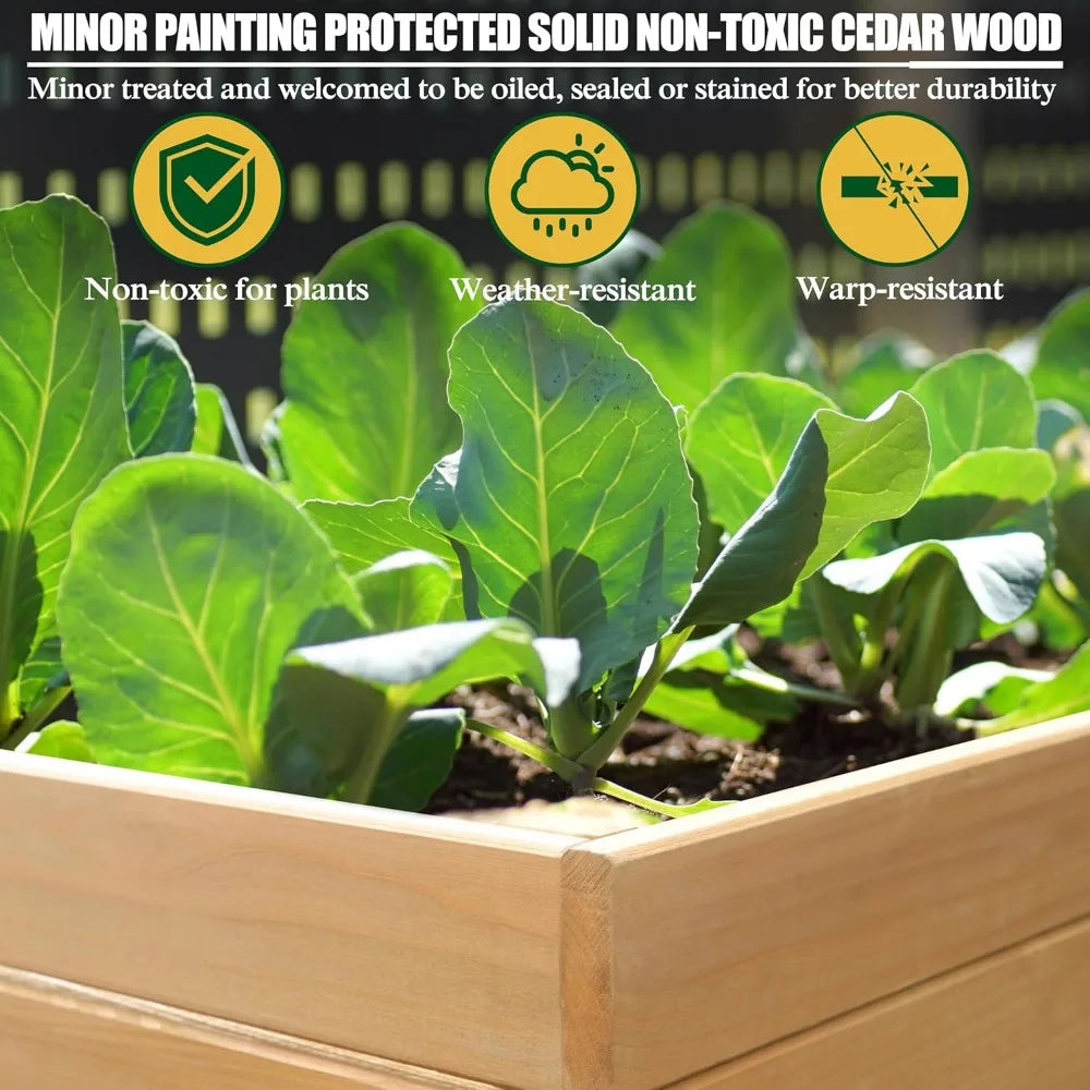 VEIKOU Raised Garden Bed 6 x 3 x 2FT, Raised Garden Beds Outdoor with 6 Legs, Detachable Liner, Garden Bed for Backyard, Patio,