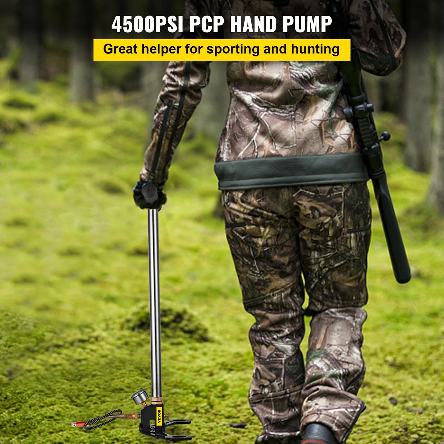 SucceBuy 3 Stage PCP Pump + Pressure Gauge 4500PSI Tire Kayak Ball Inflatable Air Gun Filling Stirrup High Pressure Hand Pump