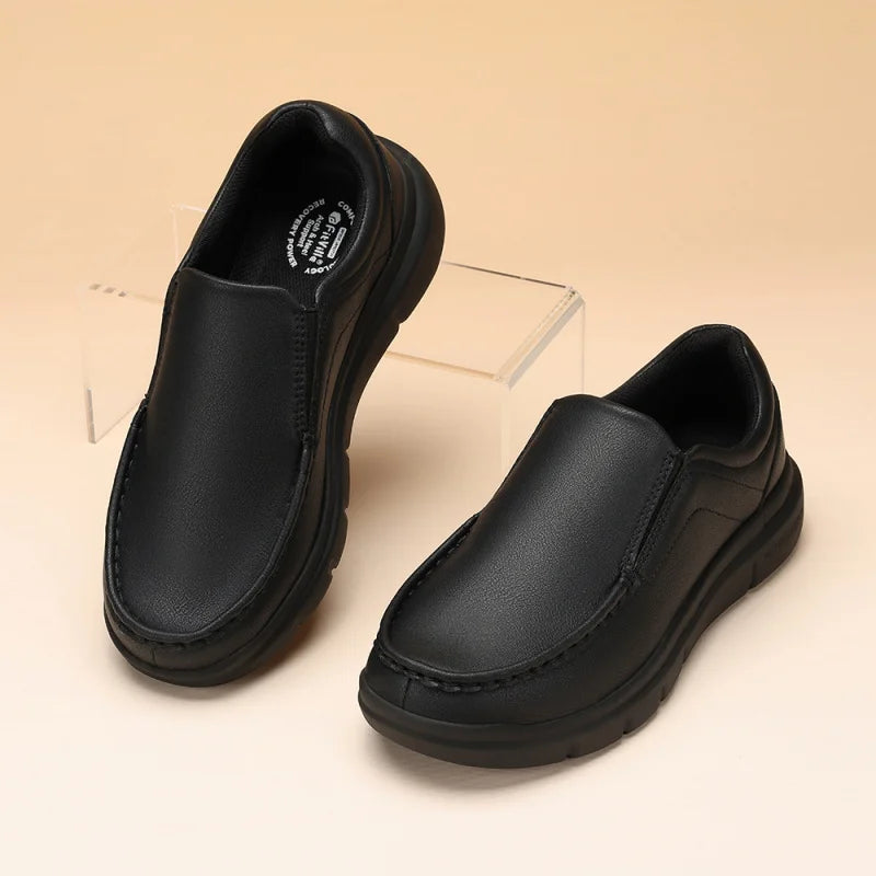 Men Slip On Casual Leather Shoes Wide Width 2E Arch Support