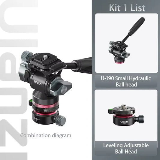 Ulanzi U-190 Fluid Hydraulic Ball Head for DSLR Tripod Arca