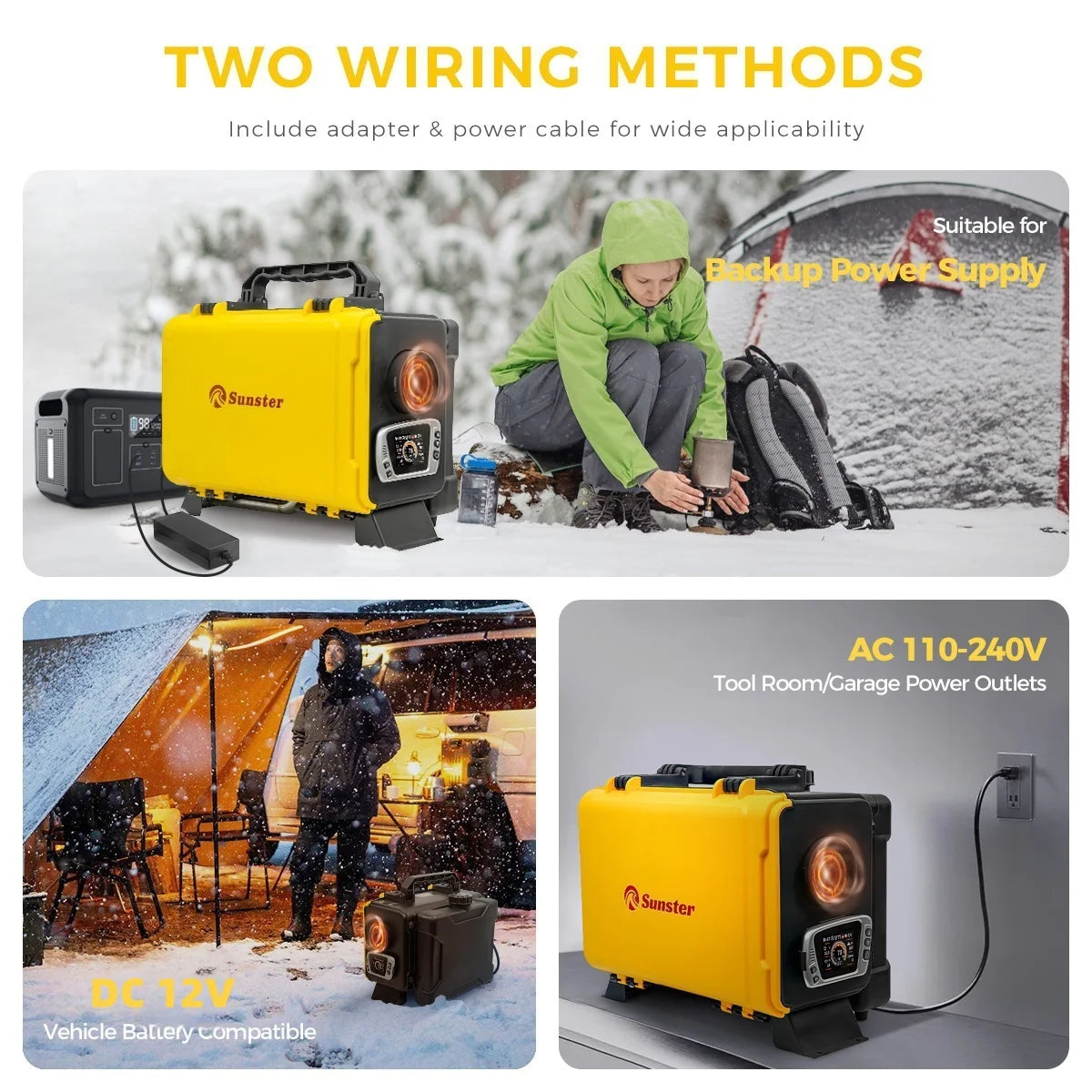 8KW 12V 110-240V Portable Diesel Air Heater With Bluetooth APP&LCD  Parking Night heater for Car RV  Camper Tent Garage Home