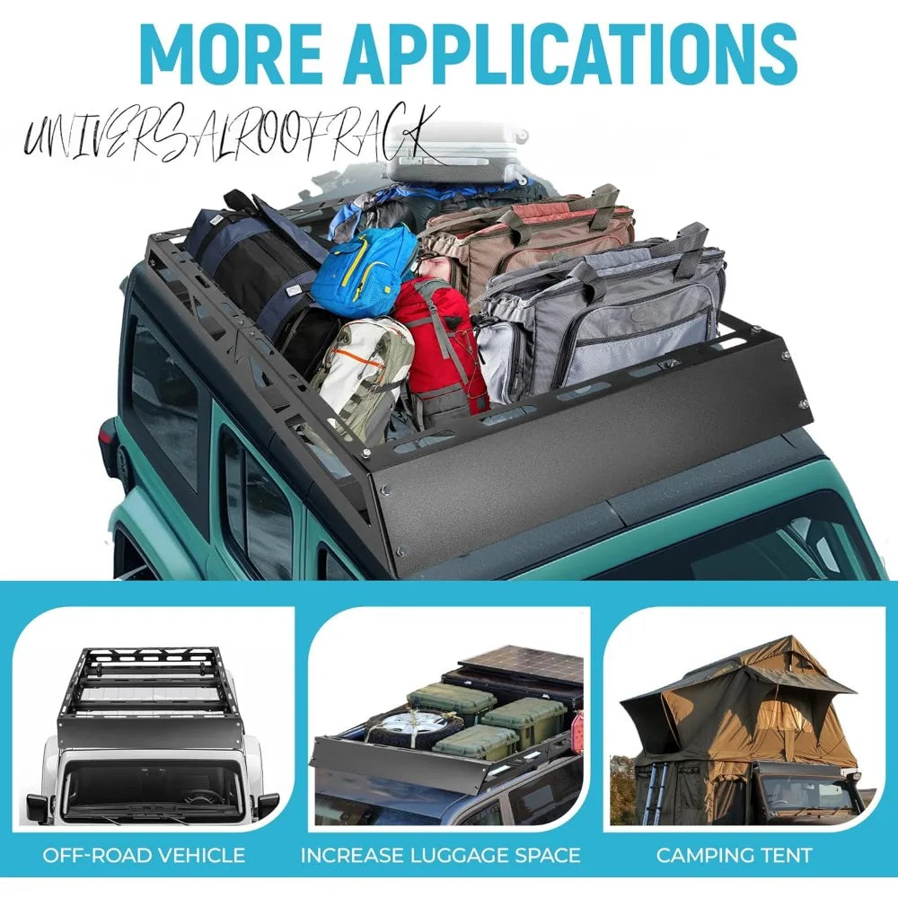 50" x 39" x 4.75" Roof Rack Cargo Basket W/Cross Bars Fit for Car SUV Pickup Truck Van Universal Top Cargo Carrier Metal Luggag