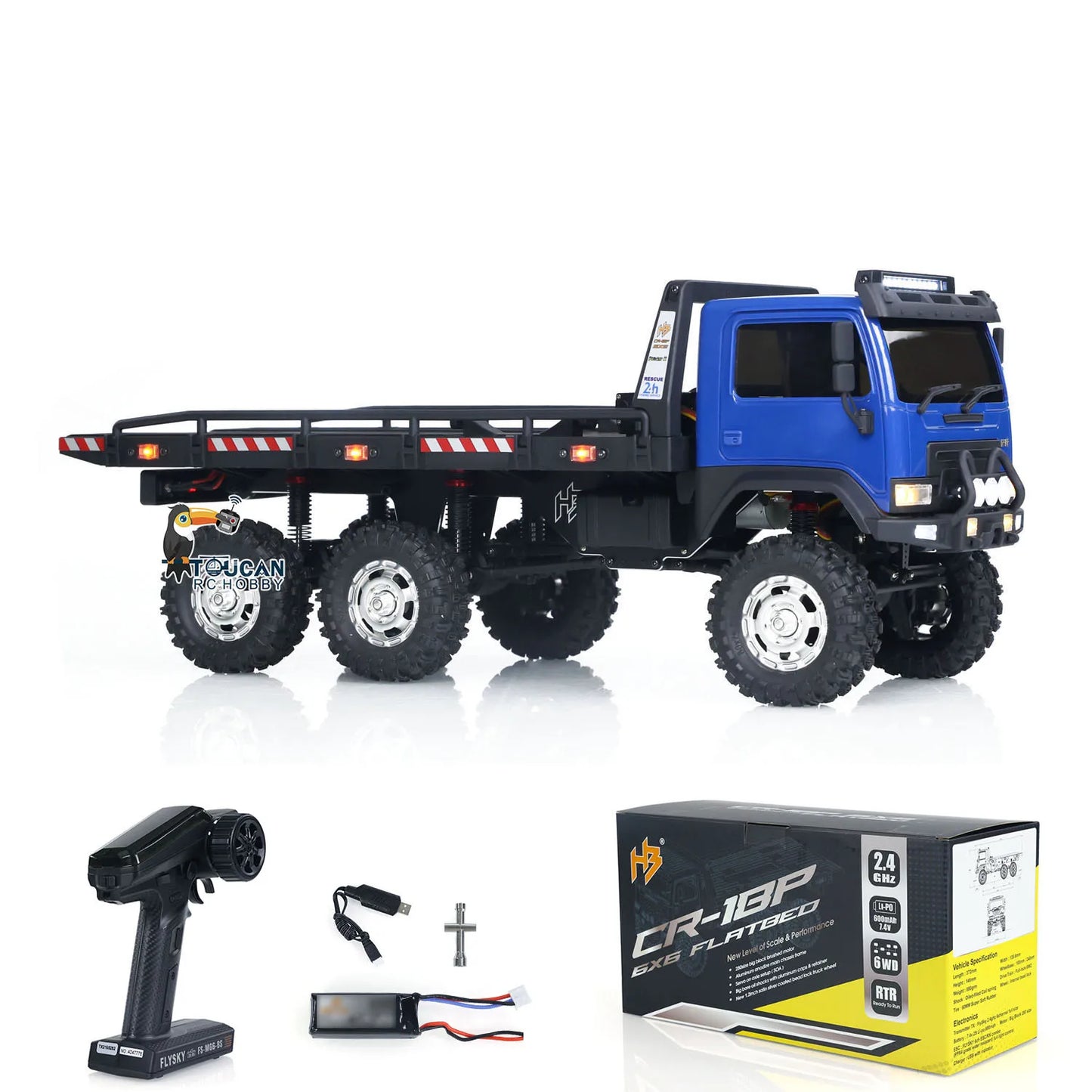 US Stock Hobby Plus CR18P 1/18 6x6 RC Rock Crawler Flatbed Truck RTR Remote Control Off Road Toy Car with 2-Speed Gear Lights
