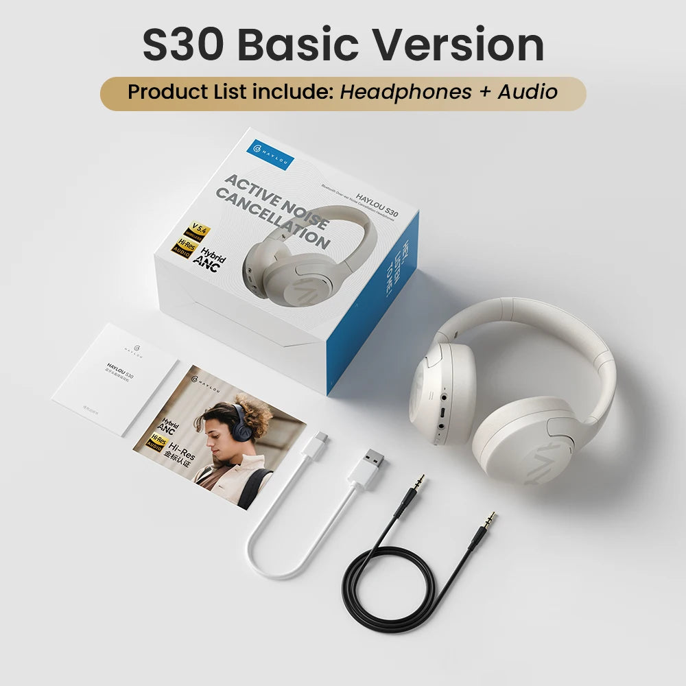 Haylou S30 ANC Headphones Wireless Bluetooth 5.4 HiRes