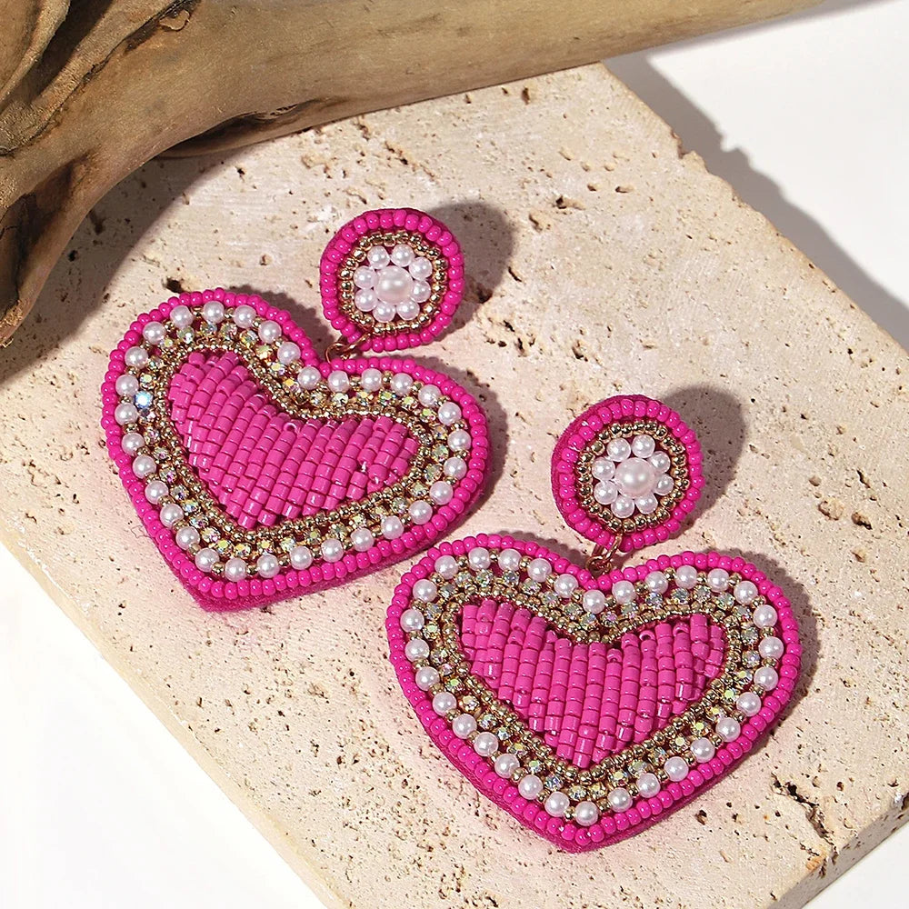 AENSOA Bohemian Starfish Seed Bead Drop Earrings Women