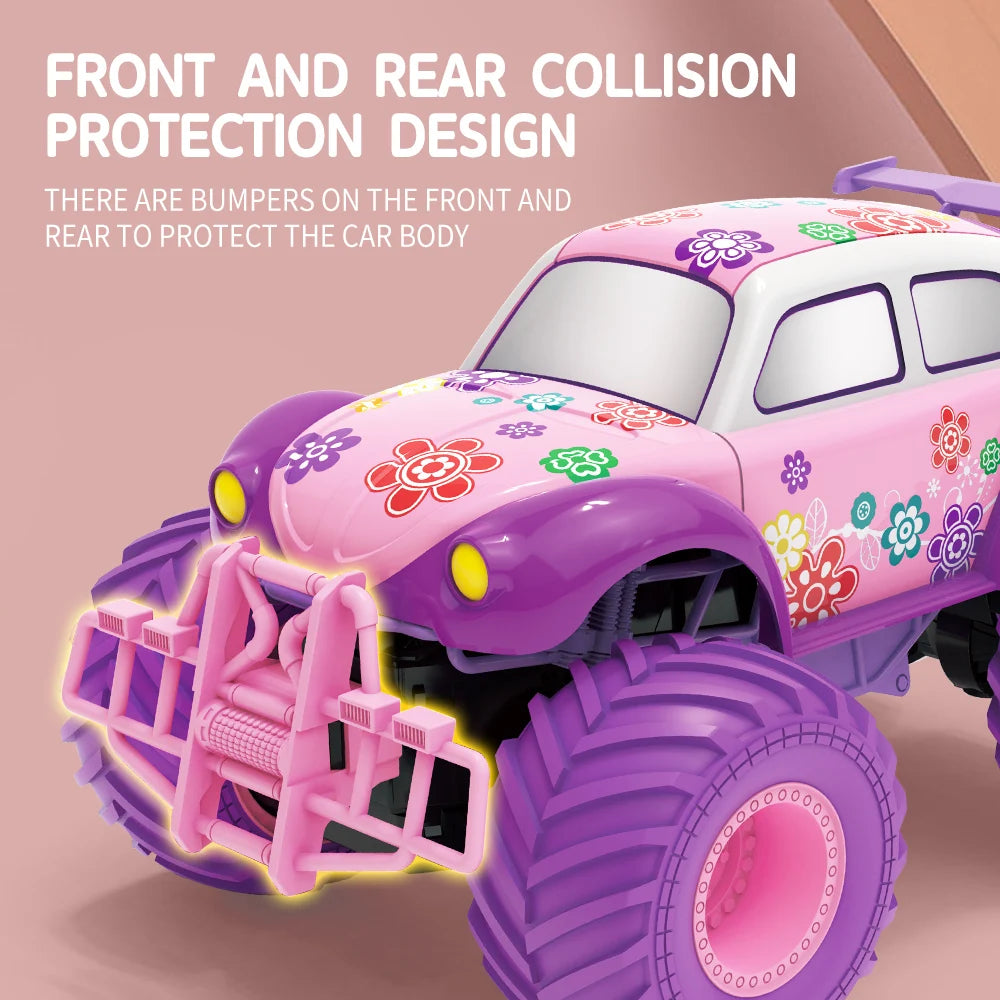 1:12 4WD RC Car with LED Light 2.4G Remote Control Princess Off Road Car Buggy Girl Off-Road Vehicle Truck Kids Toy for Children