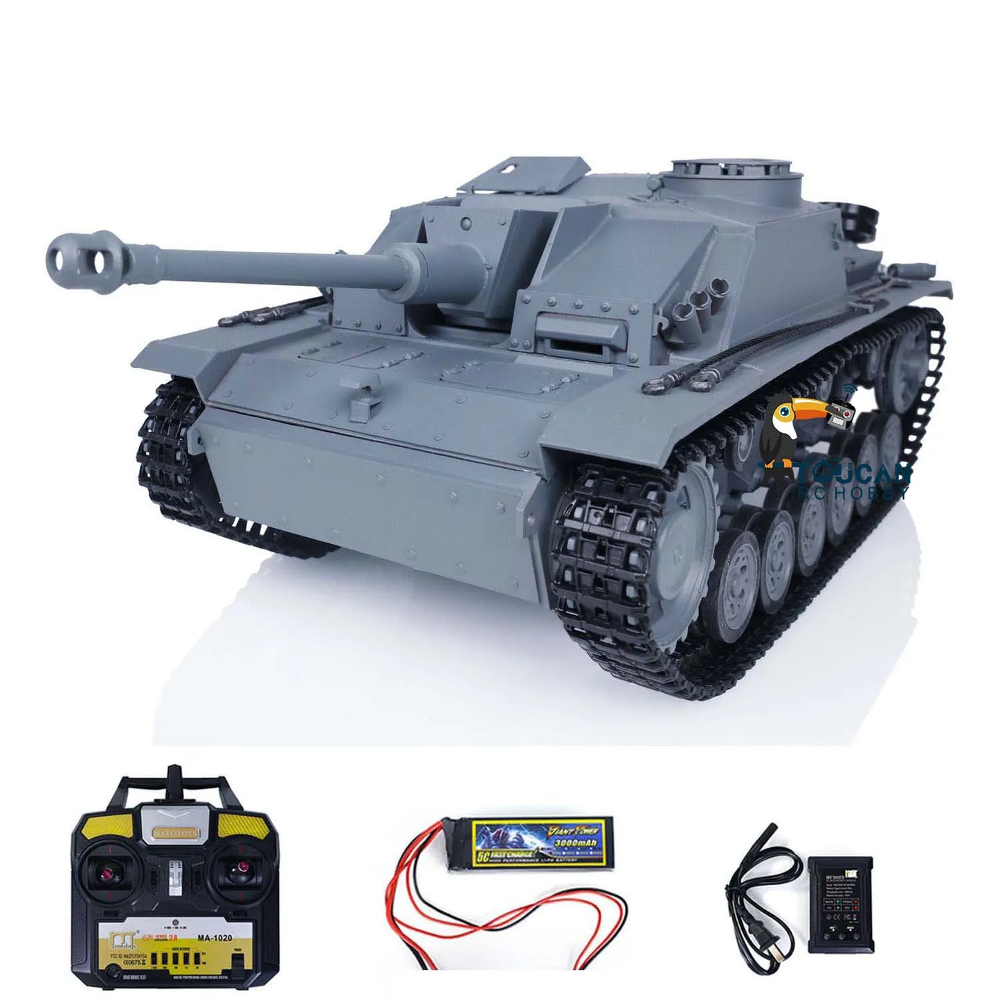 US Stock 1/16 Mato RTR Metal Stug III RC Tank Infrared Barrel Recoil Grey Color 1226 Ready to Go Radio Control Panzer Model Toy