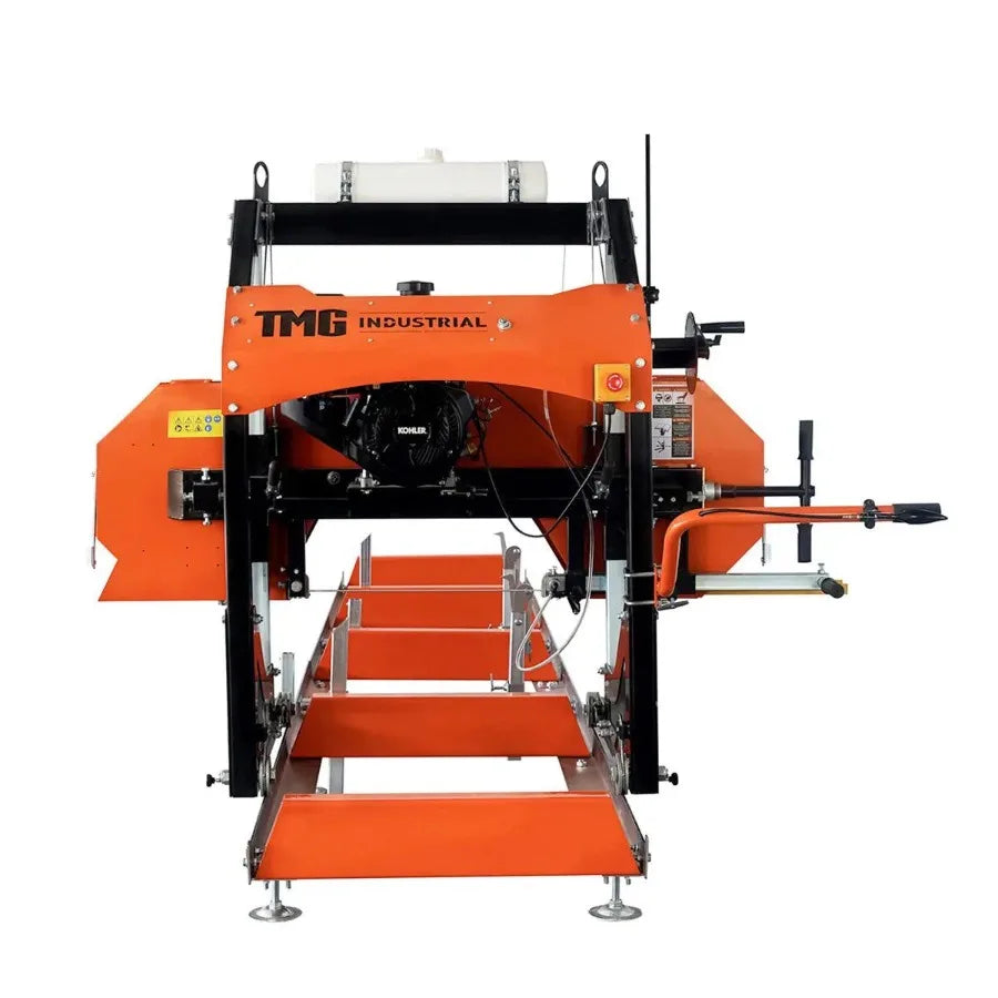 27 Portable Sawmill 14 HP Kohler Gas Engine 21 Board Width 12' Log Length 141 2' Track Bed TMGPSM27