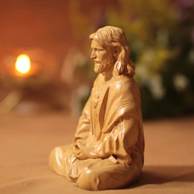 Sacred Heart of Jesus Christ Statue, in Contemplation Statue Holy Figurine Religious Catholic Entryway Decor Gifts