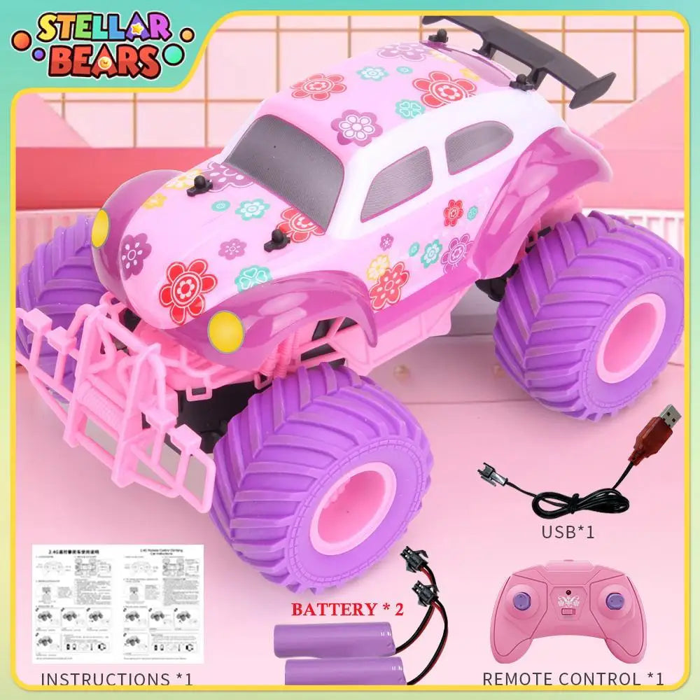1:12 4WD RC Car with LED Light 2.4G Remote Control Princess Off Road Car Buggy Girl Off-Road Vehicle Truck Kids Toy for Children