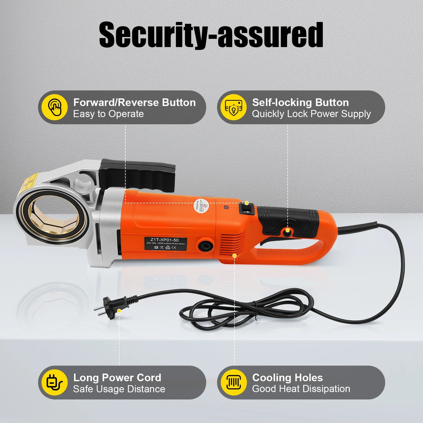 2300W Electric Pipe Threader Machine 6 Dies (1/2" to 2")  Galvanized Pipe Sleeve Machine Industrial Pipe Threader Kit