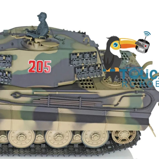 US Stock 2.4G Heng Long 1/16 RTR RC Tank 7.0 Plastic German King Tiger BB Shoots IR Battle Smoke Effect Model Toy 3888A TH17517